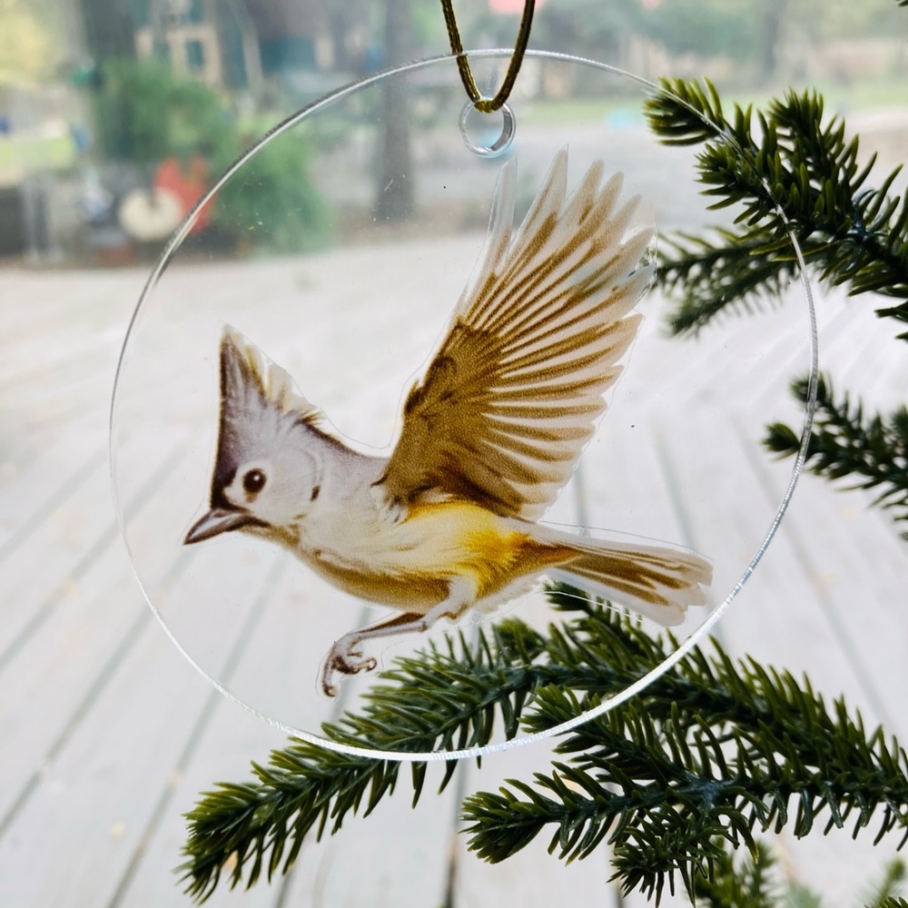 Titmouse Christmas ornament double sided